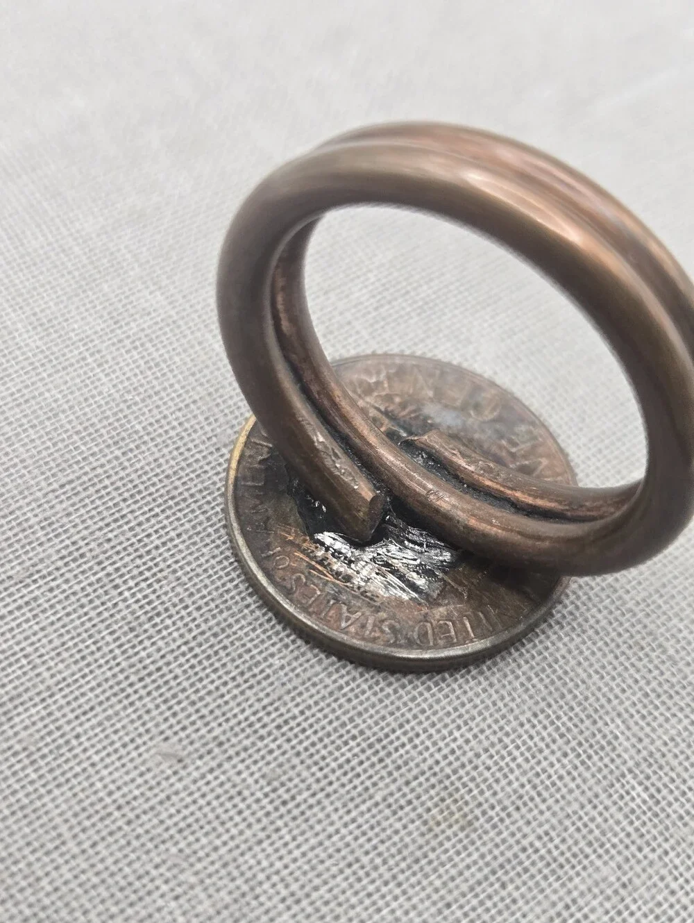 Vintage 1982 Coin Copper Penny Ring Handmade Nostalgic Retro Eclectic Gift